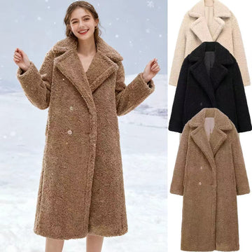 Oversized Teddy Fleece Trench Coat - Luxury Sherpa Winter Coat